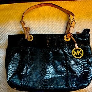 Michael Kors Black Snakeskin Tote